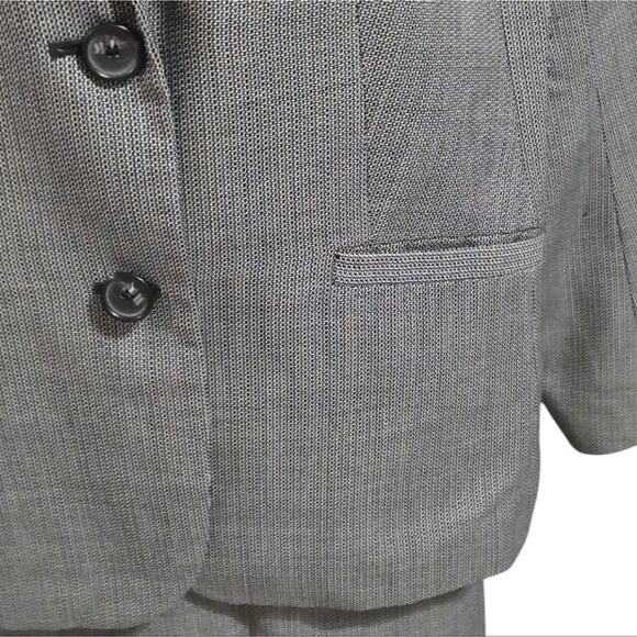 Talbots Gray Wool Blend Tweed Suit with Relaxed Fit Blazer and Tailored Skirt - Picture 2 of 11